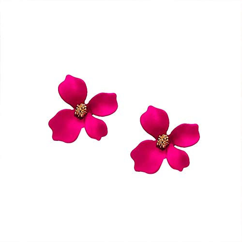Un-brand - Orecchini da donna in stile fiore 2 pezzi da donna a forma di fiore a forma di fiore orecchini regalo decorazione - rosa rossa squisita fattura