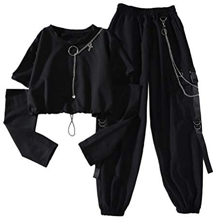 Onsoyours Traingsanzug Damen Jogginganzug Zweiteiler Set Sportanzug Freizeitanzug Fitness Zipper Sweatshirt Lange Hose Streetwear Outfit Sport Bekleidungsset D1 Schwarz S
