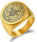 JewelryWe Schmuck Herren-Ring mit Gravur Edelstahl Siegel der Sieben Erzengel Siegelring Silber Gold Schwarz Größer 68mm