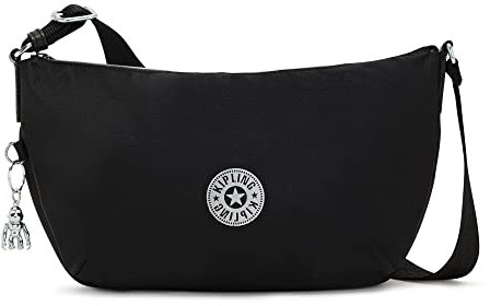 Kipling Anila Umhängetasche, Schwarz glänzend, 12.75''L x 8.75''H x 1.25''D