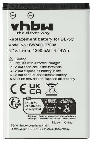 vhbw Akku Ersatz für Doro DBR-800A für schnurlos Festnetz Telefon (1200mAh, 3,7V, Li-Ion)
