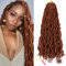 Nouveau Faux Locs Crochet Cheveux 24 Pouces ShowJarlly 7 Packs Faux Locs Crochet Tresses Cheveux Pré-Écoupés Déesse Locs Dreadlocs Cheveux Synthétiques Étendre Doux Locs Tressage Cheveux 350#