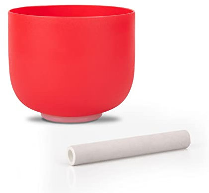 Alioth Red C Note Crystal Singing Bowl Root Chakra 7 inch with Singing Bowl Mallet and O-ring