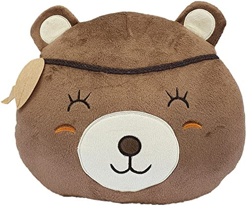 CreaDesign, KI-B-N, Kuschelkissen Bär Indianer, Personalisierbar mit Name, 30 x 27 x 10 cm