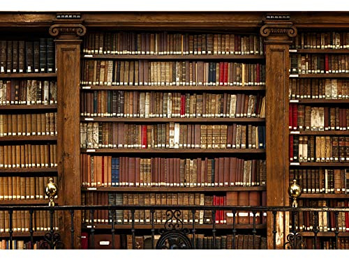 Aoihrraan 2,2x1,5m Vintage Bookshelf Backdrop School Library Retro Bookcase Antique Books Photography Background Online Video Conference Decor Students Graduation Ceremony Banner Photo Studio Props