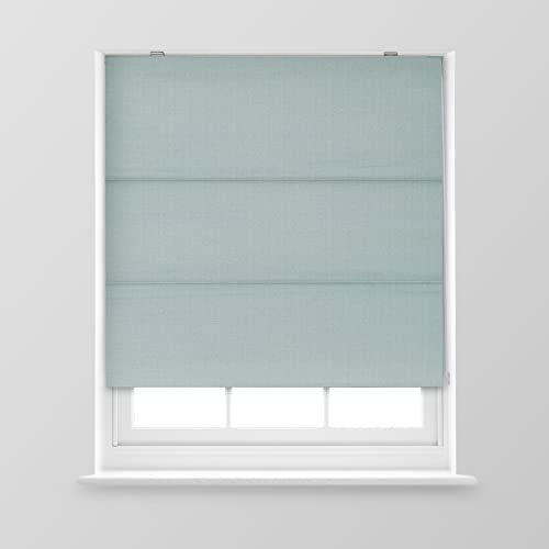 A.Unique Home Textured Weave Dimout Roman Window Blind in a Variety of Colours and Sizes Ideal for any Room. (Duck Egg, 180cm x 170cm (70.8 x 66.9) (6FT))