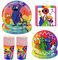 NA 80PCS Game Theme Tableware Set - Colorful Friends Plates, Cups, and Napkins for Kids Cartoon Party - Serves 20 Guests