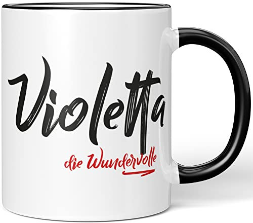 JUNIWORDS Tasse, Violetta, die Wundervolle, Schwarz (5308288)