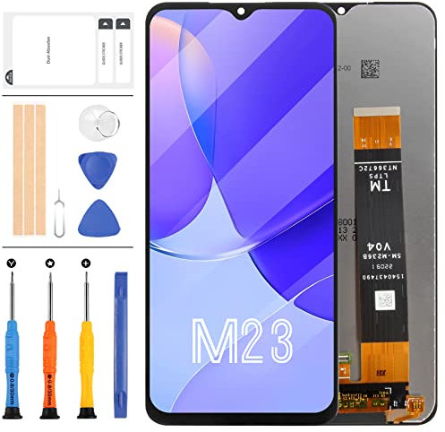 Kit de réparation d'écran LCD de remplacement pour Samsung Galaxy M23 M236 SM-M236B SM-M236B/DS avec outils (noir sans cadre)
