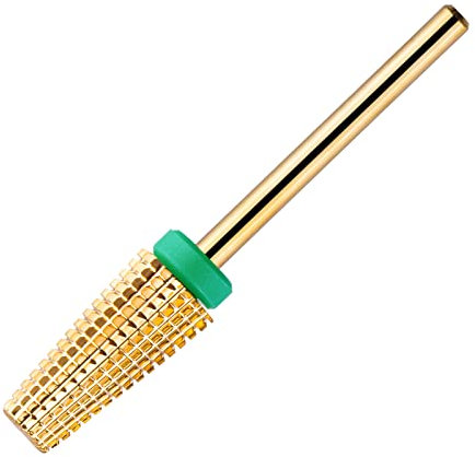 BNG 5 en 1 de carburo de tungsteno para eliminar rápidamente acrílico y gel duro, profesional de 3/32 pulgadas, brocas de acero de tungsteno para manicura y pedicura de salón (grueso, dorado)