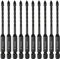sourcing map 10pcs Masonry Drill Bits, 4mm Concrete Drill Bit 1/4 Hex Shank Ceramic Tile Drill Bit Carbide Tip for Brick, Glass, Plastic, Ceramic Tile, Wall Mirror, Black