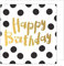 Edition Seidel Premium quadratische Geburtstagskarte mit Umschlag. Glückwunschkarte Happy Birthday Karte Geburtstag Mann Frau Teenager Punkte weiß Schwarz Gold (GQ101)
