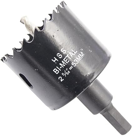 Lochsäge 53mm LAIWEI Bi-Metall Rundlochfräser HSS Kreissägekopf, 1,8 mm stark, Schnitttiefe bis 38mm, geeignet für Holz, Kunststoff, Gipskarton und Metallrohre
