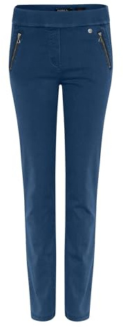 Robell Style NENA09-7/8 Damen Jeans Straight - Jeanshose Damen high Waist - Stretch Jeans Hose mit Gesäßtaschen - Damenhose mit schmalem Bein - Reisverschluss am Beinabschluss