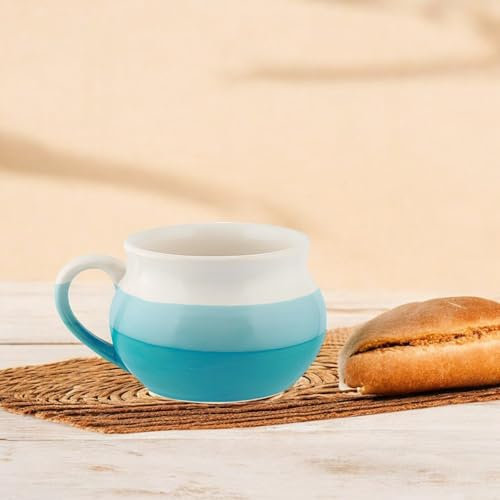 FabFinds Large Soup Mugs with Handles Microwave Dishwasher Safe 500ml (Teal)