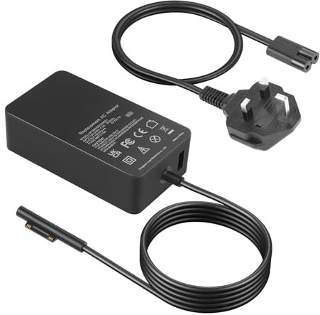 PASUKTER Surface Pro Charger, 15V 4A 65W Microsoft Surface Pro Charger with USB Charging Port for Microsoft Surface Pro 3/4/5/6/7/8/9/X Surface Laptop1/2/3/4 Surface Go1/2/3 Surface Book 1/2/3
