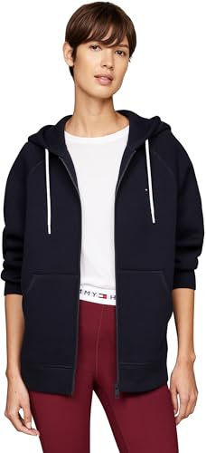 Tommy Hilfiger Damen Hoodie mit Reißverschluss Oversized, Blau (Desert Sky), M