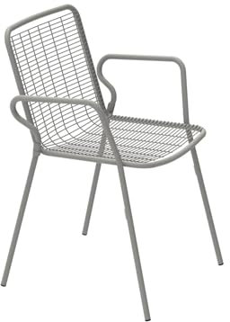 Mondo Viro Stapelbarer Sessel aus Metall Roma Gartenstuhl 54 x 60 84 cm (Schlamm, 2)
