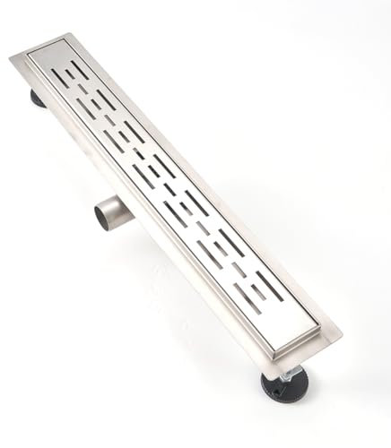 GY Bath Canaleta Ducha 50cm, Desagüe Ducha en Modelo H, Canal de Drenaje de Acero Inoxidable con Sifón y Filtro