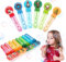Anstore Seifenblasen Set Weihnachten, 8 Stück Seifenblasen Kinder in 6 Farben,Cartoon Griff Mini Seifenblasen Stäbe für Seifenblasen Hochzeit, Geburtstag, Party (10 Geschenkkarte)