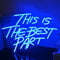 Looklight This is The Best Part Insegna al neon Insegne al neon a LED blu con dimmer, luci al neon con lettere USB per matrimoni, compleanni, feste, fondali, camere da letto, bar, casa