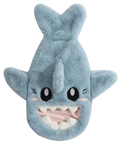 Hot Water Bottle with Washable Plush Cover 1L Cute Shark Hot Water Bag Explosion and Leak Proof Cosy Soft Warm Water Bag with Big Opening for Pain Relief Women Winter Gifts Blue, Bottle with Cover