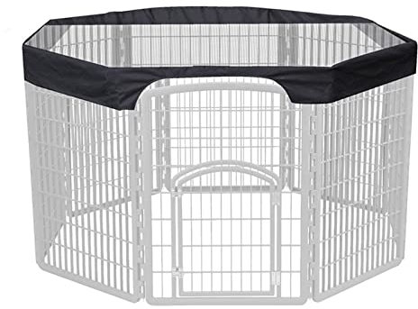 Hunde Laufstall Abdeckung Haustier Laufställe Schutzhülle für Sonne Wasserdichte Abdeckung mit UV-Schutz für Hunde Laufgitter 210D Fabri Pet Laufstall Mesh Top