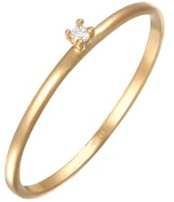Elli Ring Damen 585 Gold Verlobungsring Basic mit Diamant (0.004 ct)