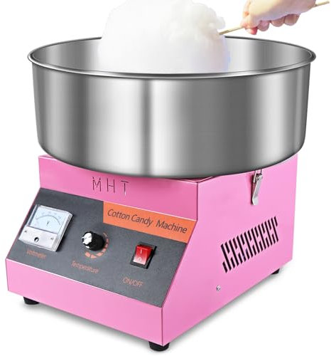 Macchina Zucchero Filato, 1000W Macchina per Zucchero Filato Professionale con Ciotola in Acciaio Inossidabile, Commerciale Zucchero Filato Macchina per Bambini, Casa, Compleanno, Feste