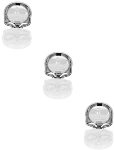 Healvian 3sets Portable Case Box Cats Eye White for Contacts Lenses Travel Organizer Storage and Lightweight for Friends and Family