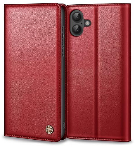 Thorhülle Handyhülle für iPhone 16 Hülle, Premium Lederhülle Schutzhülle Tasche für iPhone 16 Hülle Wallet Kartenfach Standfunktion Flip Case für iPhone 16 Klappbar, Rot