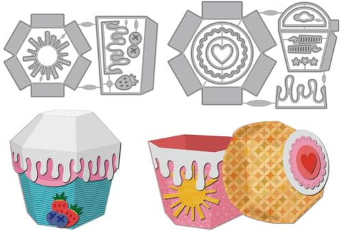 MAYJOYDIY 3D Geschenkbox Stanzformen Leckerli Box Stanzschablonen Obst Stern Prägeschablonen Vorlage Für die Papierkartenherstellung DIY Scrapbooking Album Basteldekor