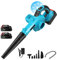 Soffiatore di fogli senza fili per batteria Makita 18 V, soffiatore di fogli 2 in 1 con batteria 7500 mAh x2, controllo 5 velocità, aspirapolvere e soffiatore da giardino (7500 mAh x 2)