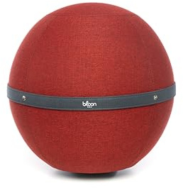 Bloon Sitzball für Büro, ergonomisch, gegen Rückenschmerzen, rutschfest, schmutzabweisend & sehr strapazierfähig, handgefertigt in Portugal, Farbe: Karminrot, 55 cm