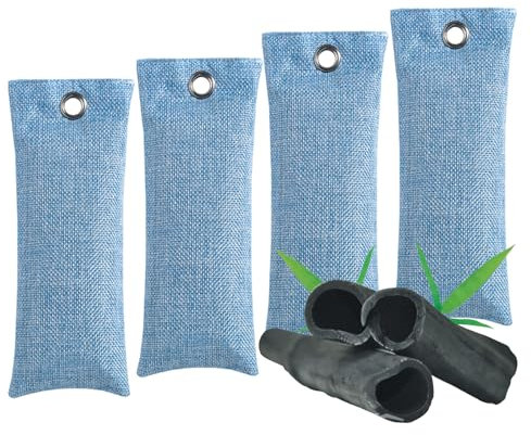 Katyjun 4 x 50 G Schuh Geruchsentferner, Wiederverwendbare Aktivkohle Geruchsabsorber für Beseitigt Gerüche Absorbiert Schweiß(Blau)