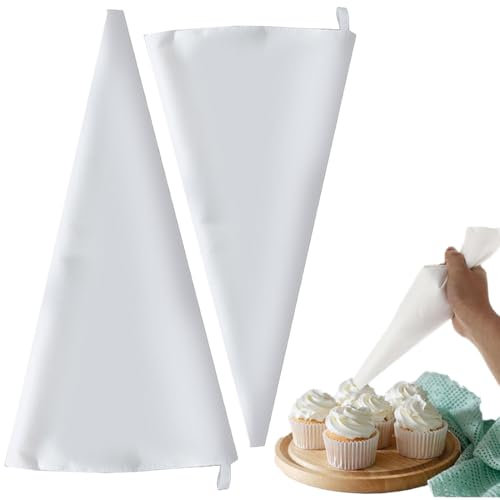 GHPKOTW 2 Pièces De Poche À Douille Professionnelle,26.5/30 Cm De Poche À Douille En Coton,Réutilisable En Coton,Résistant Au Lave-Vaisselle,Poche À Crème Enduite Pour La Décoration Des Pâtisseries