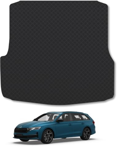 Skoda Octavia (2013-2020) [Hatchback] 3mm Rubber Boot Mat | Tailored Fit Durable Boot Liner Full Coverage Protection Waterproof Accessories Easy Clean Anti Slip Made in the UK