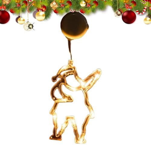 Decorazione luminosa per finestre natalizie, illuminazione natalizia per finestre con ventosa, illuminazione natalizia a risparmio energetico per finestre interne, decorazione natalizia per