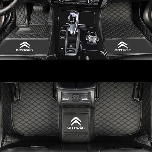 DSEEAK Tapis de Sol de Voiture, pour Citroen c4 Cactus 2019-2022 Toutes Les Intempéries Antidérapant Cuir Tapis Voiture Couverture Complè Tapis Voiture,B-LHD