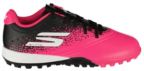 Skechers Kids SKX 1 Juniors Astro Turf Football Boots Black/Pink 12 UK Child