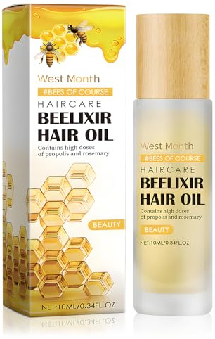 Honey Infused Hair Oil,Huile Cheveux au Miel avec Extrait de Miel Biologique 10 ml - Réparation Double Bouts et Cheveux Secs, Hydratation Sans Effet Grain, Brillance Naturelle
