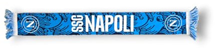 3R Sport SSC Napoli, Schal, Polyester, offizielles Produkt, 100% Polyester, Hellblau, Weiß, Blau
