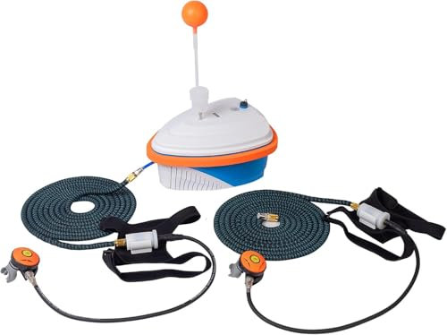 DGLUYUDV Sistema de Buceo, Apoya a 2 buceadores Respirar bajo el Agua de regulador respiración 18m, Ventilador de Buceo electrico para Buceo recreativo y Pesca, 5-6H