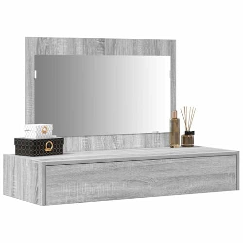 vidaXL Moderner GRAF Sonoma Schminktisch mit Spiegel MDF Vanity für Make-up und Pflege Wandregale Schlafzimmer Stauraum Kompakt Design Eleganter Stil Möbel Dekor Regal Wohnungsbedarf