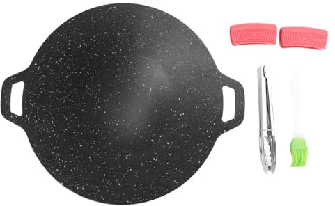 Vocdikficy Outdoor-Camping-Grillplatte, Antihaftbeschichtet, Koreanische Grillplatte, Elektrische Grillplatte, 34 cm, 1 Set