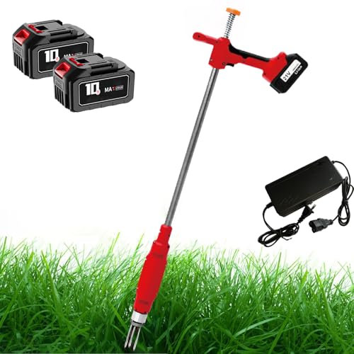 Arrache-Mauvaises Herbes Électrique – Outil De Jardinage Debout 200W avec 3 Griffes Et 2 Batteries, Désherbeur À Long Manche pour Pissenlits, Pelouse Et Mauvaises Herbes du Jardin