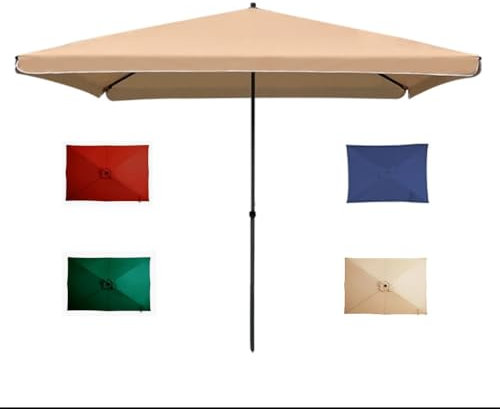 MACAGGTNTU Sombrilla De Terraza Exterior 2x2m 2.5x2.5m 3x3m Parasol De Terraza Ajustable Grande Sombrilla para Jardín con Protección UV(Khaki,2.5x2.5m)