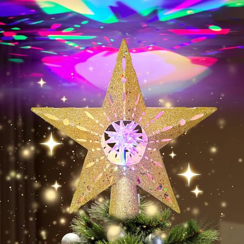 Bethlehem Star Christmas Tree Topper Projector with RGB Lights