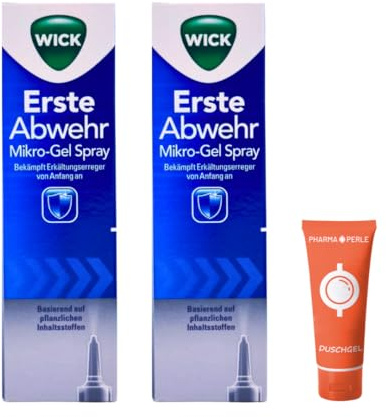WICK Erste Abwehr Mikro-Gel Spray 2x 15 ml I Unterstützt bei ersten Erkältungsanzeichen I Mikro-Gel Nasenspray ohne Gewöhnungseffekt I Für Kinder ab 12 Jahren I Spar-Set plus Pharma Perle give-away