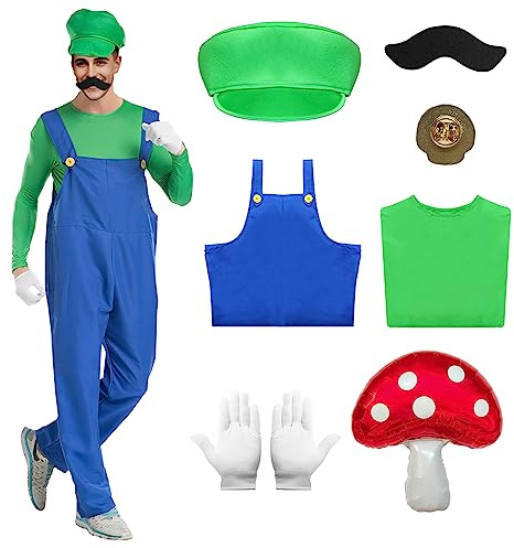 Forfamy Costume for Adults Halloween Fancy Dress for Halloween World Book Day Party (GREEN, L)